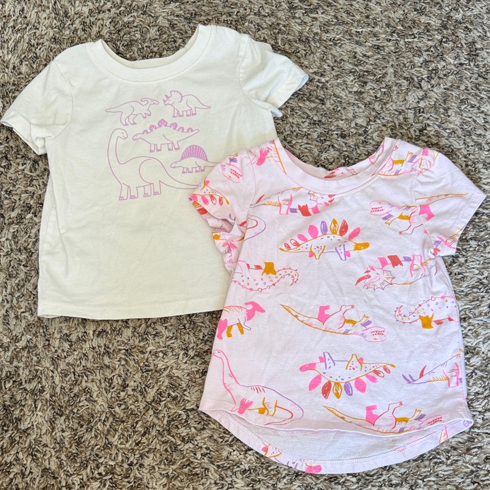 Cat & Jack Dino set - Pink and Orange - white purple Graphic Tees